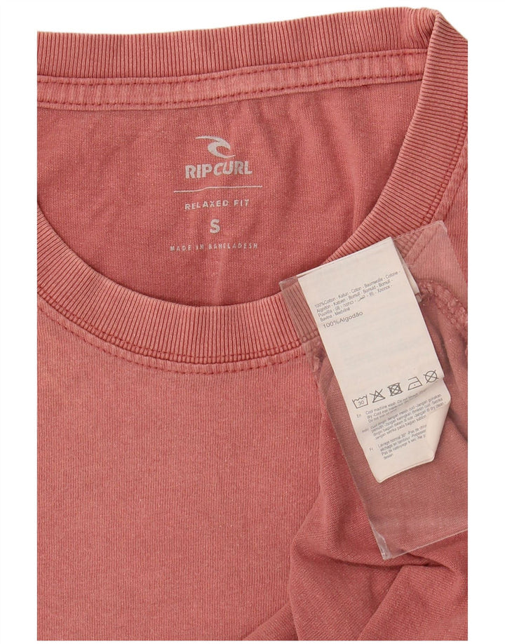 T-shirt męski Rip Curl o swobodnym kroju, mały, różowy, bawełniany
