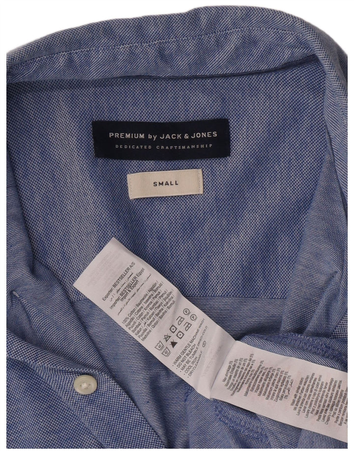 Koszula męska Jack & Jones, mała, niebieska, bawełniana