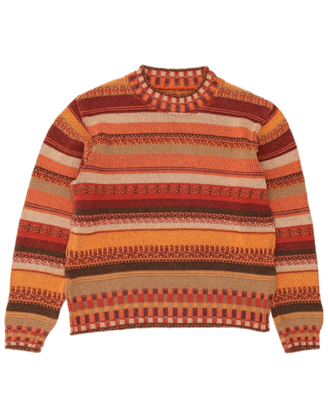 Sweter damski VINTAGE z okrągłym dekoltem UK 14, średnie, wielokolorowe paski