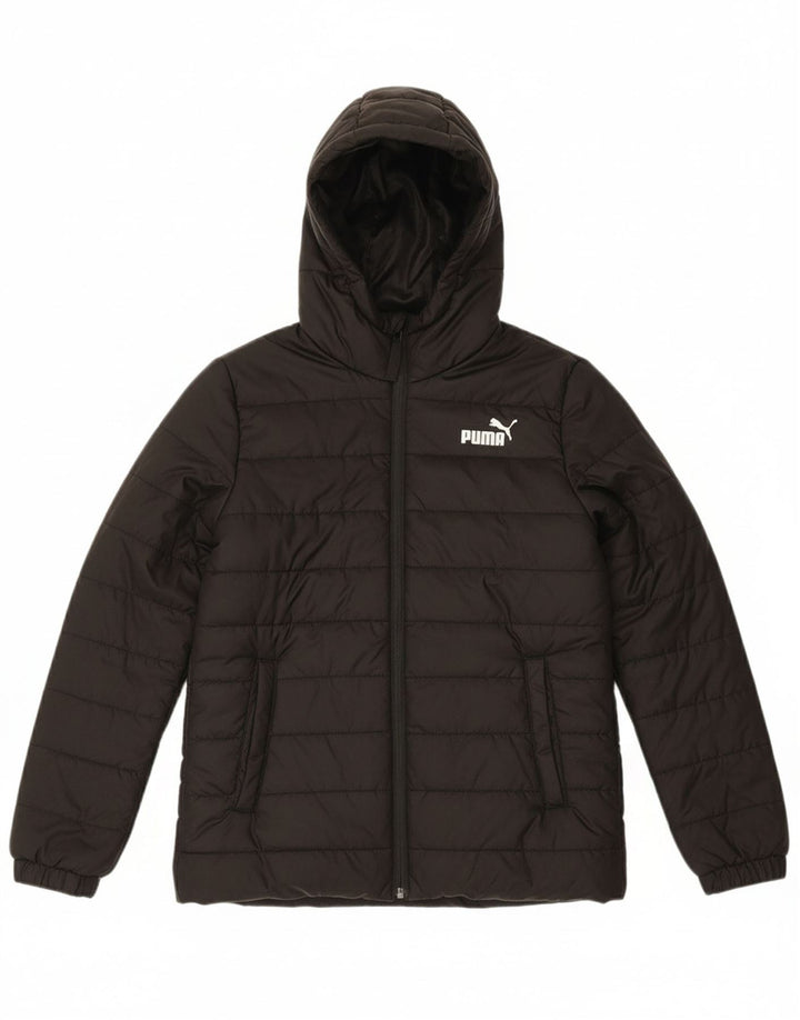 PUMA Womens Hooded Padded Jacket UK 10 Small Black Polyester