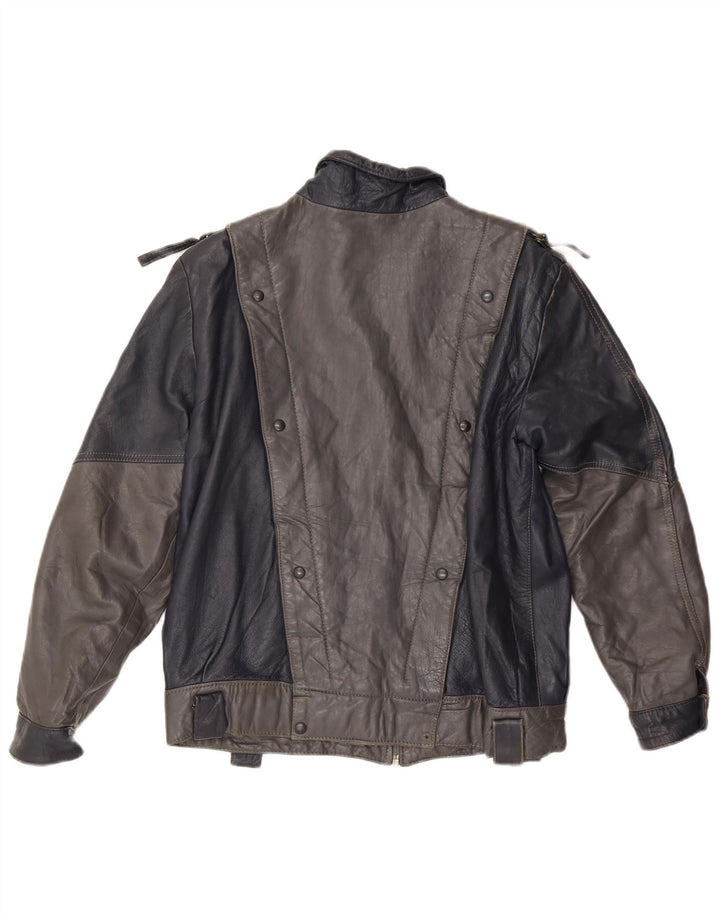 Damska kurtka skórzana VINTAGE UK 14 w kolorze średniej szarości