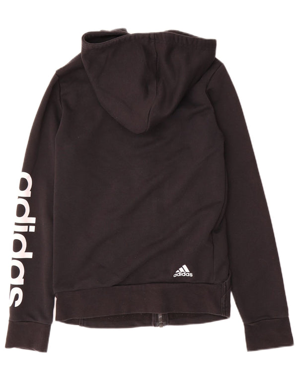 Damski sweter Adidas z grafiką i zamkiem błyskawicznym UK 4/6 XS Czarna bawełna