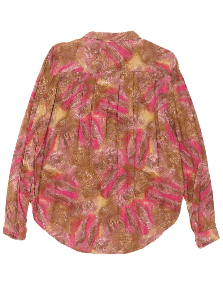 Damska bluzka koszulowa w stylu vintage w abstrakcyjny wzór UK 18 XL, wielobarwna