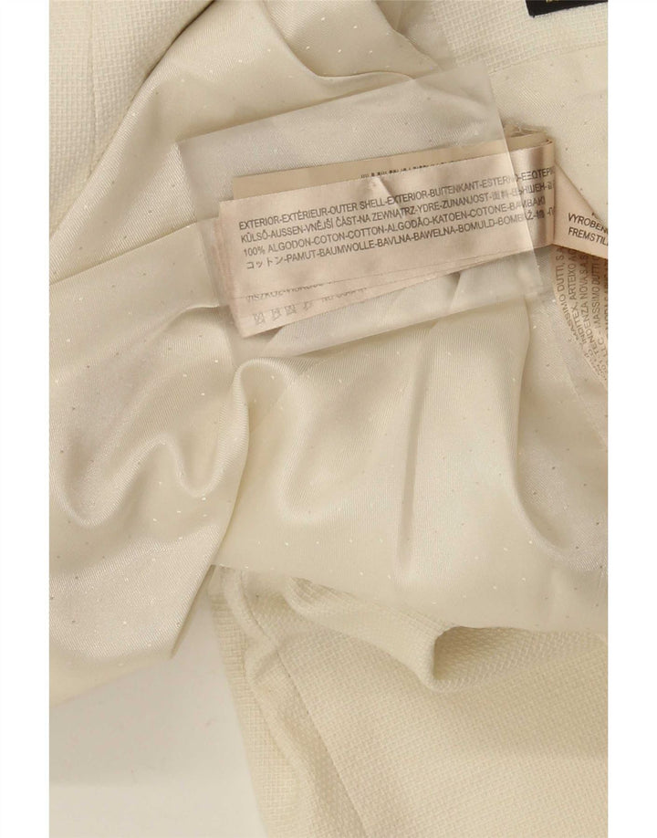 Damska marynarka Massimo Dutti zapinana na 1 guzik EU 40, średnia, złamanej bieli, bawełniana