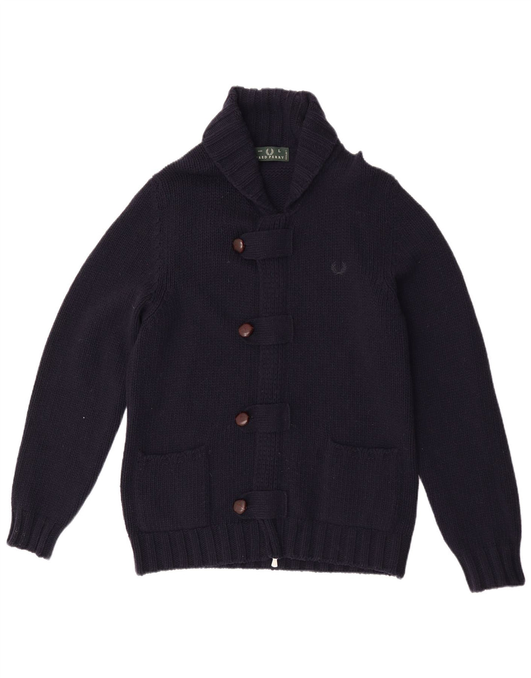 Sweter męski Fred Perry, duży, granatowy, wełniany