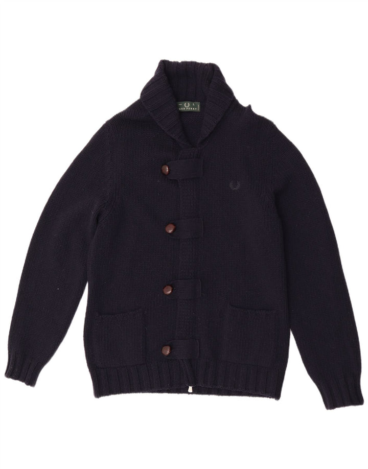 Sweter męski Fred Perry, duży, granatowy, wełniany