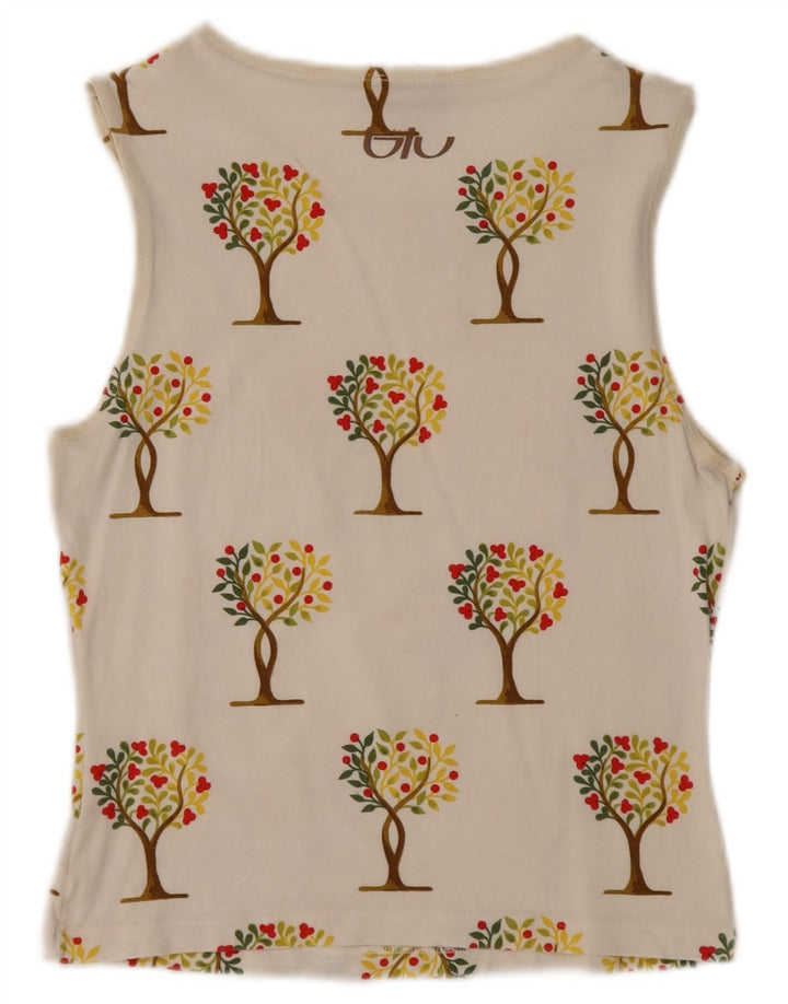 Damska kamizelka z grafiką Byblos Crop Top UK 12 Średniobiałe kwiaty
