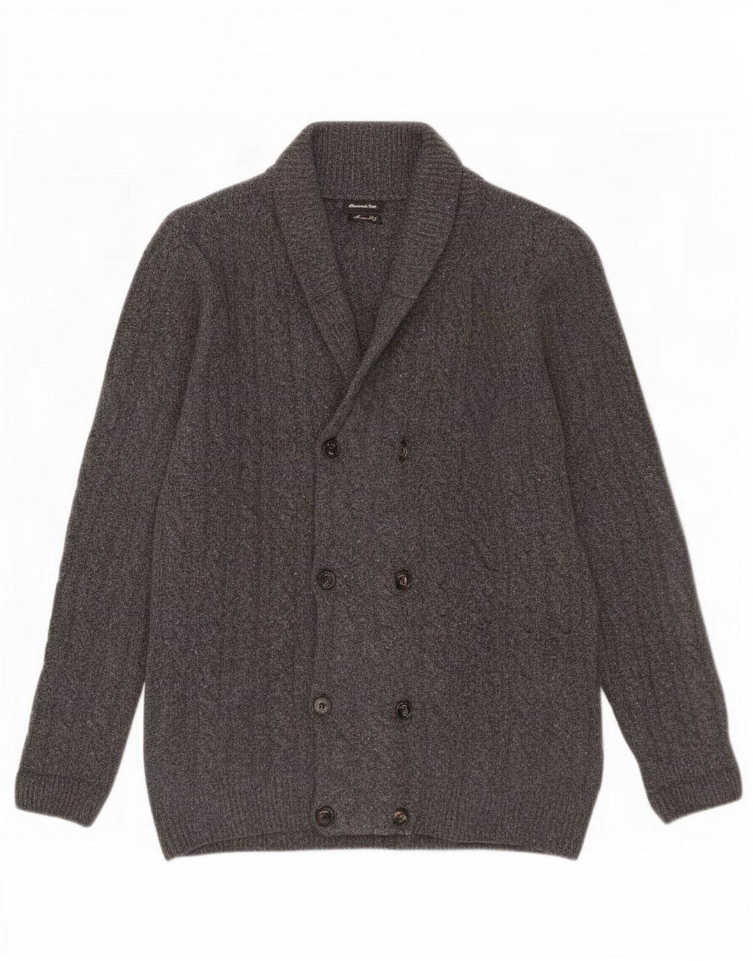Męski sweter rozpinany Massimo Dutti, duży, szary, wełniany