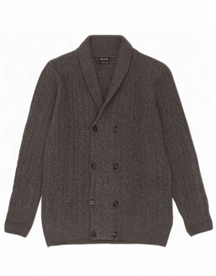 Męski sweter rozpinany Massimo Dutti, duży, szary, wełniany