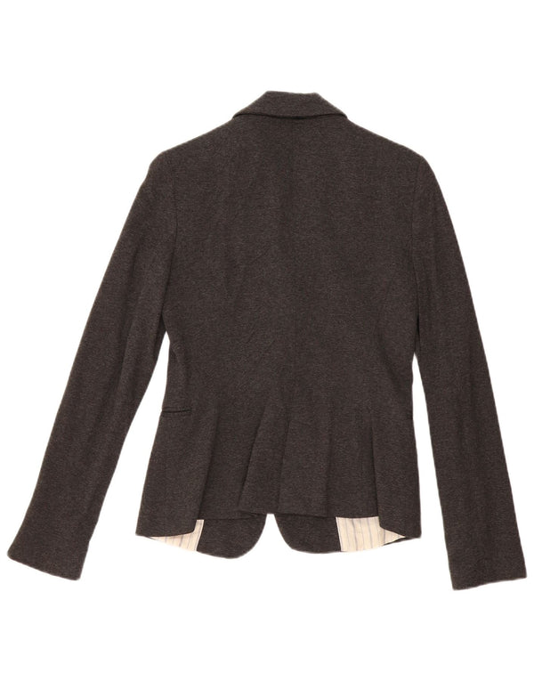 Damska marynarka Zara zapinana na 1 guzik UK 10 Small Szary Acetat