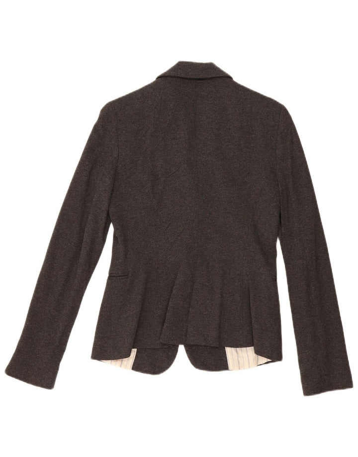 Damska marynarka Zara zapinana na 1 guzik UK 10 Small Szary Acetat