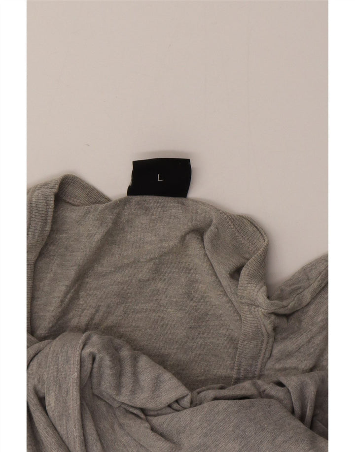 T-shirt damski HUGO BOSS Top UK 16, duży, szary, bawełniany