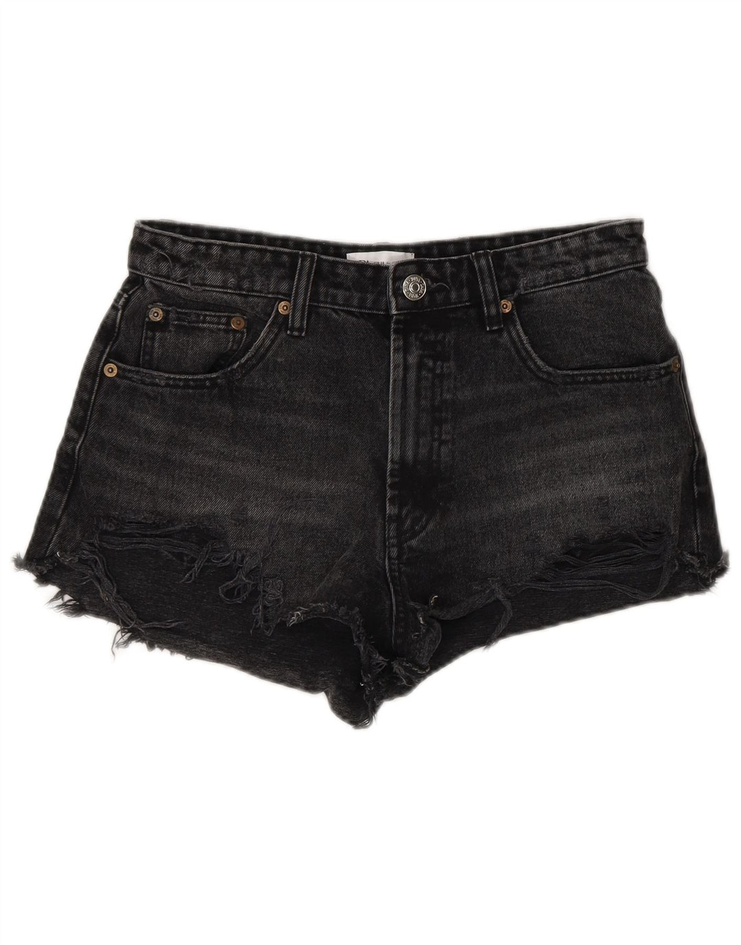 Damskie spodenki jeansowe Zara w trudnej sytuacji EU 38 Small W28, czarna bawełna