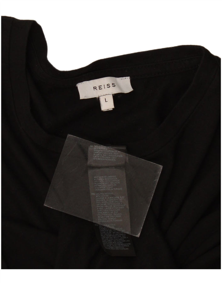 Męski T-shirt Reiss, duży, czarny, poliester