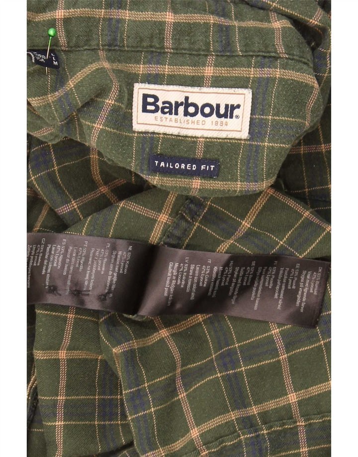 Koszula męska Barbour o dopasowanym kroju, duża, bawełniana w kratę khaki