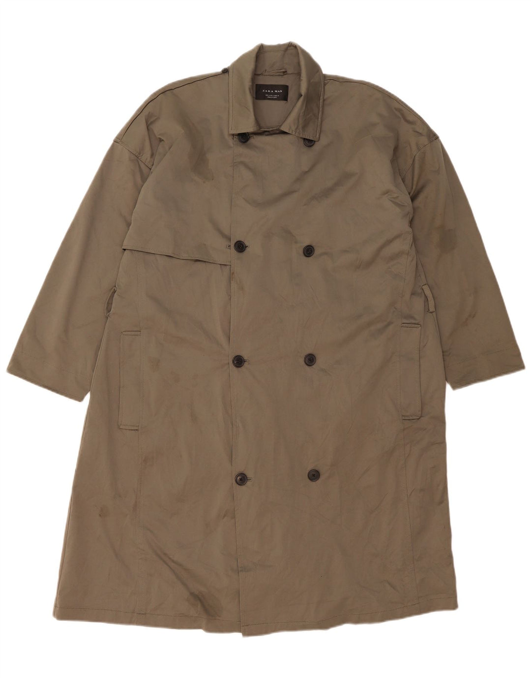 Męski trencz Zara UK 36, mały, khaki, poliester