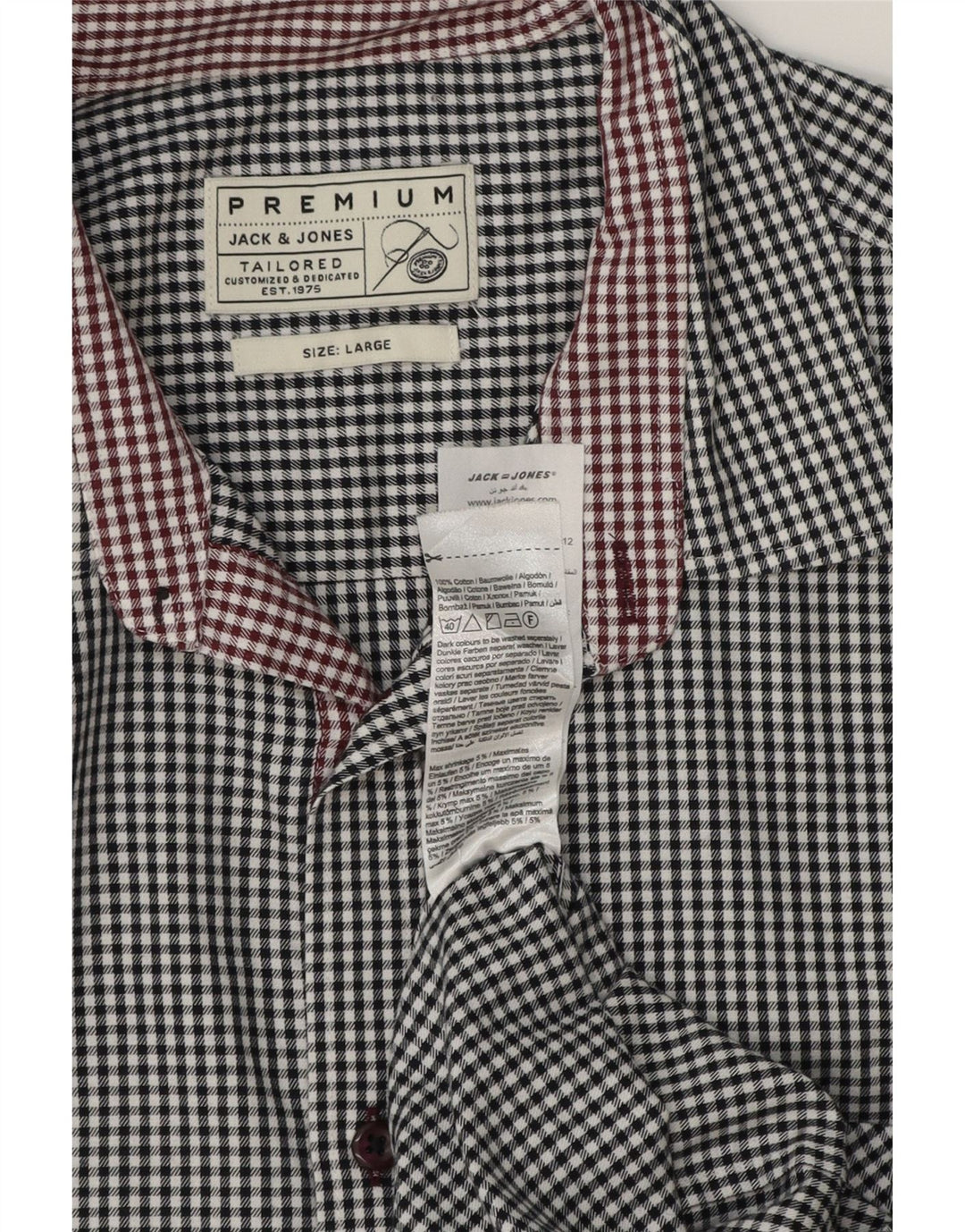 Koszula męska Jack & Jones, duża, z białej bawełny w kratkę