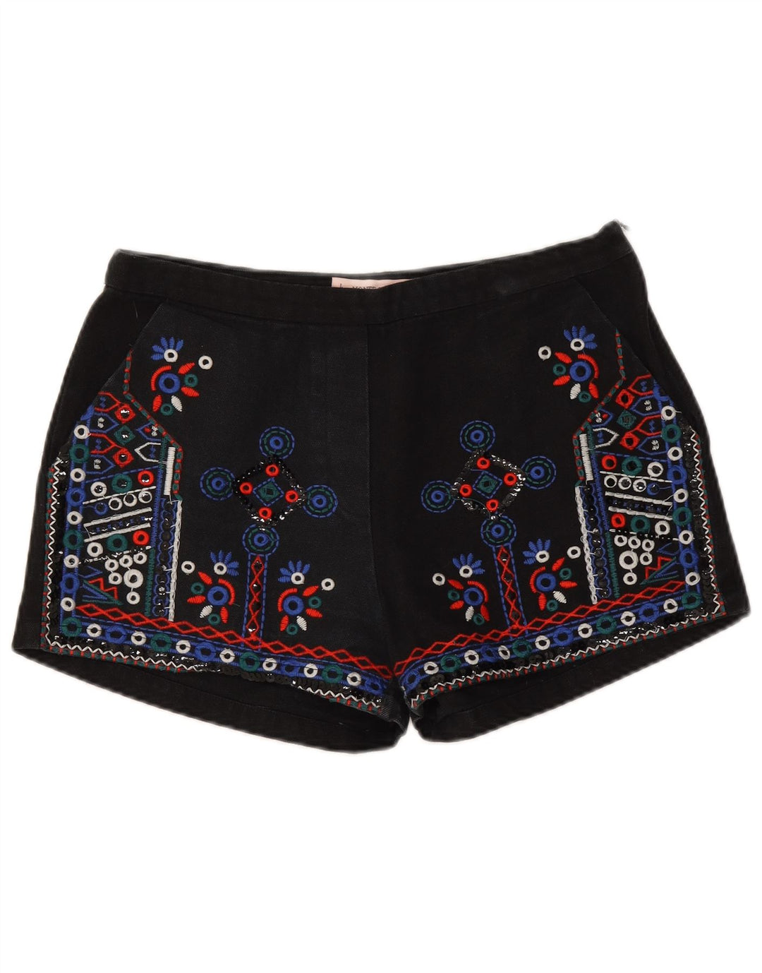 Damskie spodenki chino w stylu vintage, duże W30, czarne, bawełniane