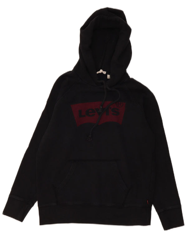 Damski sweter Levi's z grafiką, oversize, UK 6 XS, czarny, bawełniany