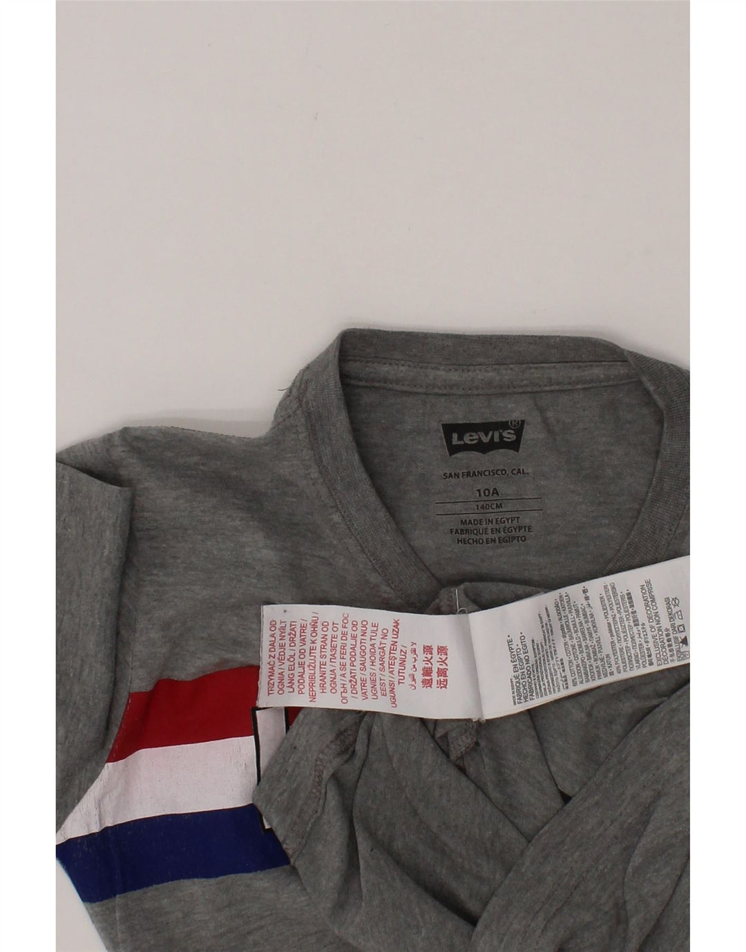 LEVI'S Boys Graphic Top Long Sleeve 9-10 Years Grey Cotton Vintage Levi's and Second-Hand Levi's from Messina Hembry 