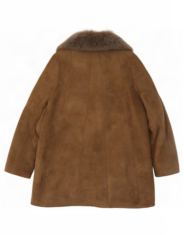 Vintage damska kurtka shearling EU 46 XL brązowa