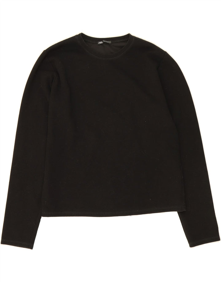 ZARA Womens Top Long Sleeve UK 14 Medium Black Vintage Zara and Second-Hand Zara from Messina Hembry 