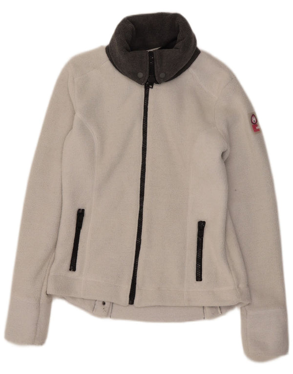 Damska kurtka polarowa Superdry UK 14, duża, biała, poliestrowa