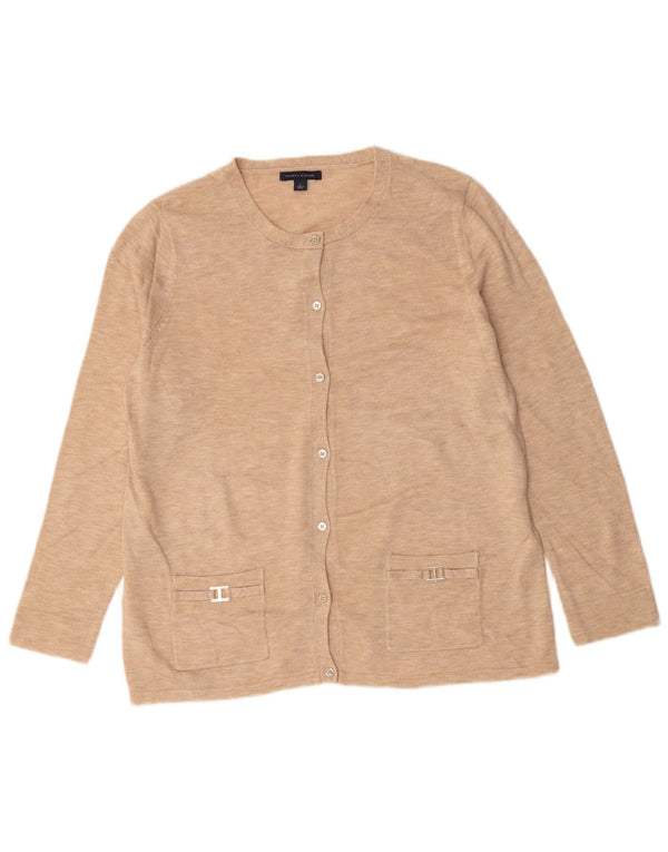 Sweter damski Tommy Hilfiger UK 16, duży, beżowy, akrylowy