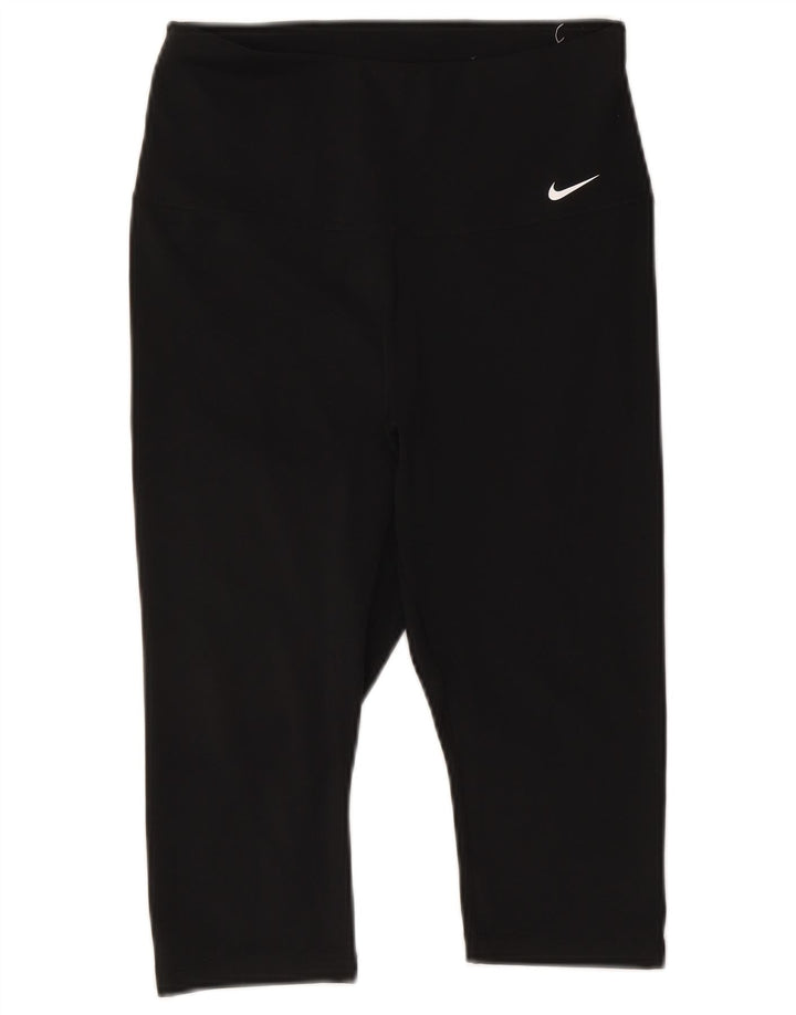 Damskie legginsy Nike Dri Fit Capri UK 12, średni czarny poliester