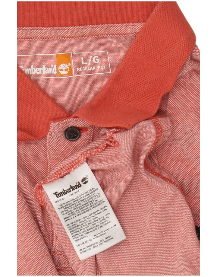Męska koszulka polo Timberland o regularnym kroju, duża, różowa, bawełniana