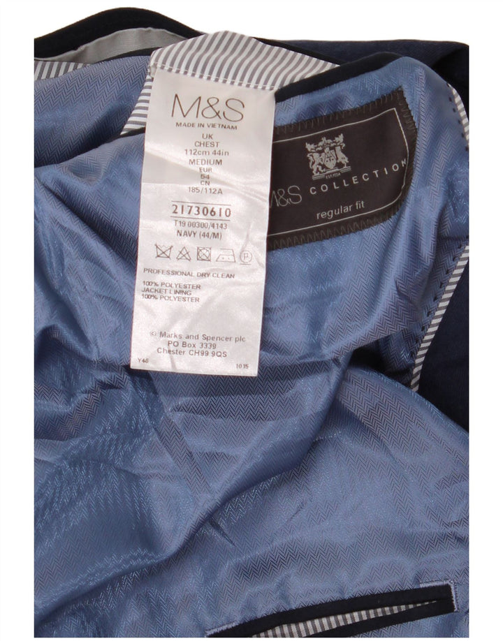 Marks & Spencer Męska marynarka zapinana na 2 guziki UK 44 2XL Granatowy poliester