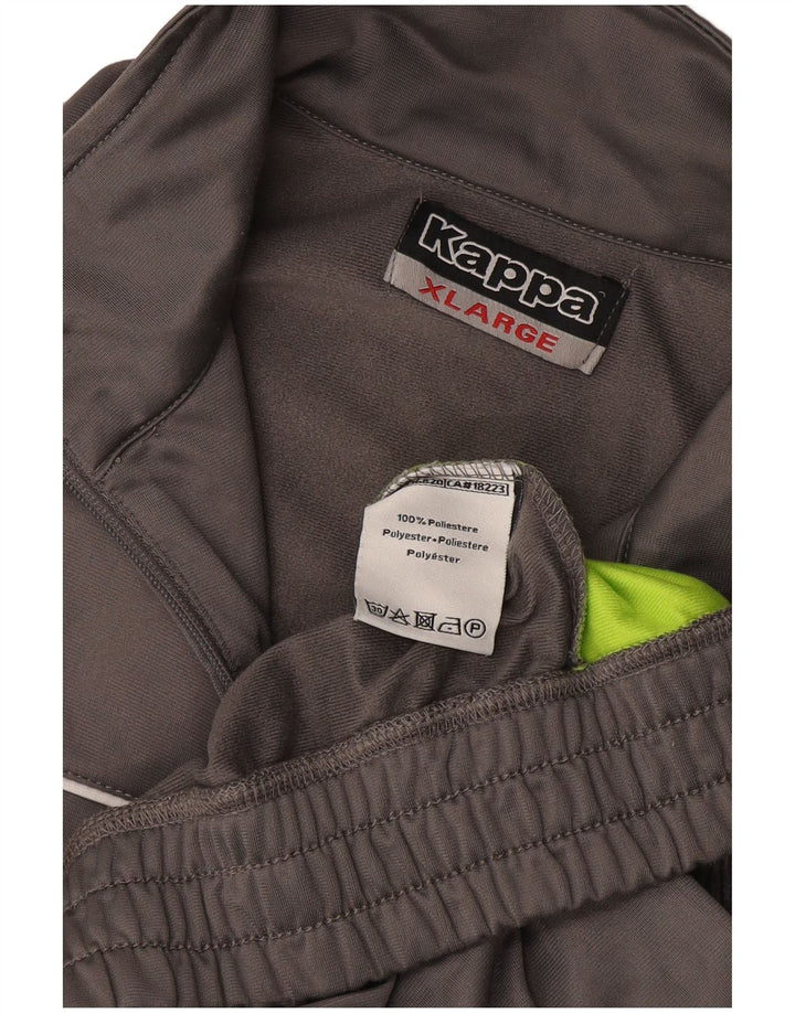 Męska kurtka dresowa Kappa XL Szary poliester z blokami kolorów