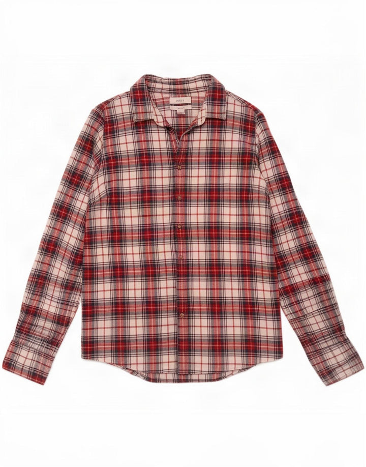 Damska koszula flanelowa J. Crew US 4 w małą czerwoną kratkę