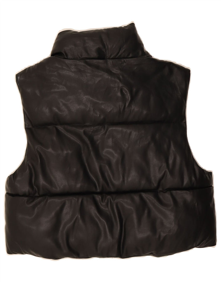 ZARA Womens Crop Padded Gilet UK 14 Medium Black Polyester Vintage Zara and Second-Hand Zara from Messina Hembry 