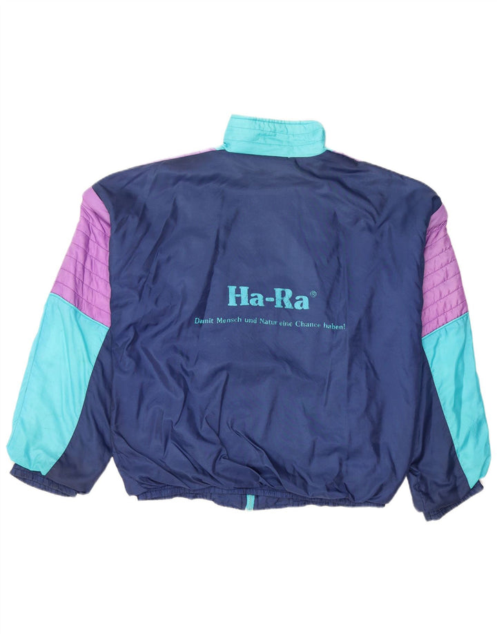 Męska kurtka dresowa VINTAGE z grafiką, średnia, wielobarwna, z blokami kolorów