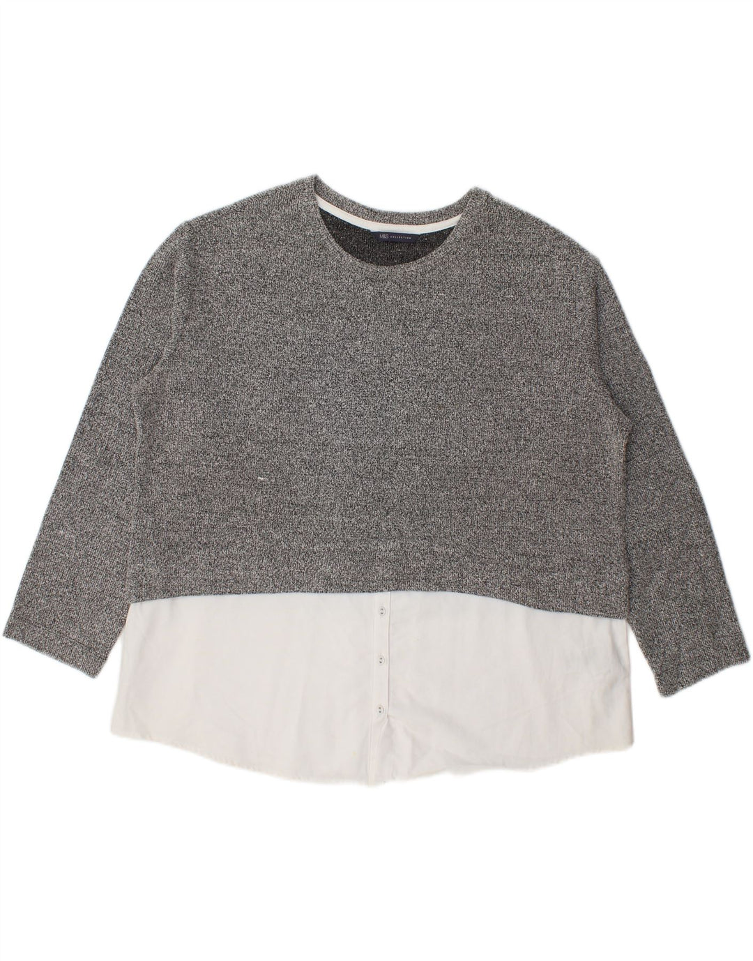 Bluzka damska Marks & Spencer UK 20 2XL Szary, plamkowany poliester