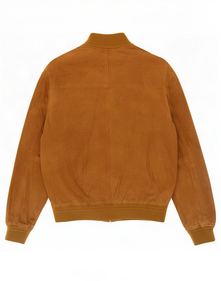 Vintage męska zamszowa kurtka bomber IT 50 duża beżowa skóra