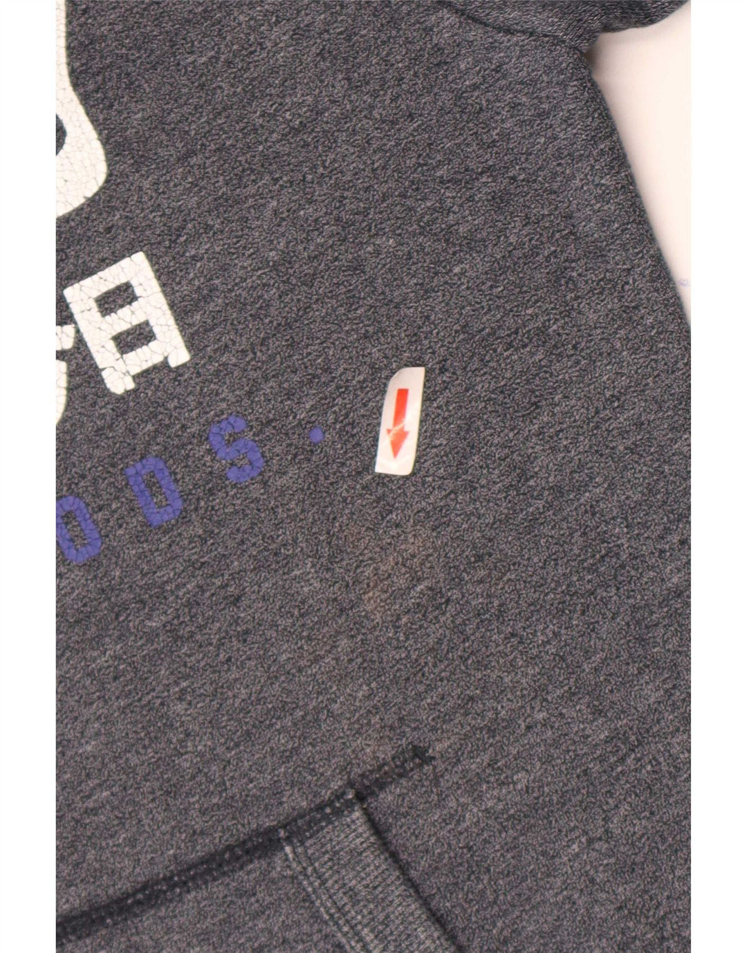 Męski sweter z kapturem Superdry z grafiką, mały, szary, bawełniany