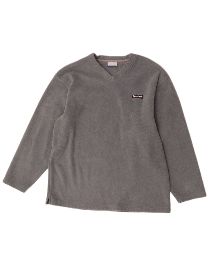 Męski sweter polarowy Reebok, duży, szary, poliester