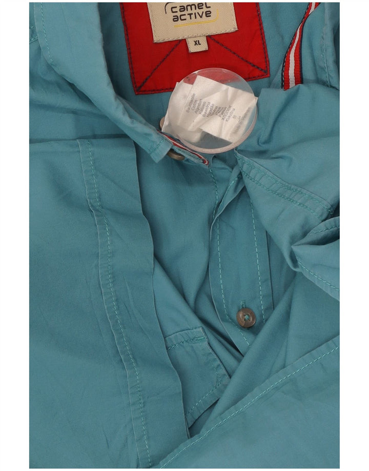 Koszula męska z krótkim rękawem CAMEL ACTIVE XL, niebieska, bawełniana
