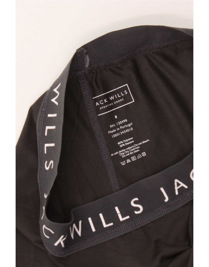 Damskie legginsy graficzne Jack Wills UK 8, małe, czarne, poliestrowe