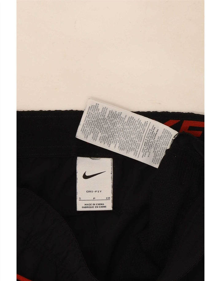 Męskie spodnie dresowe Nike Dri Fit z grafiką, małe, czarne, poliestrowe