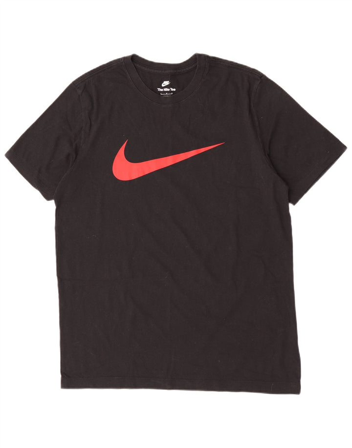 Męski T-shirt z grafiką Nike, duży, czarny, bawełniany
