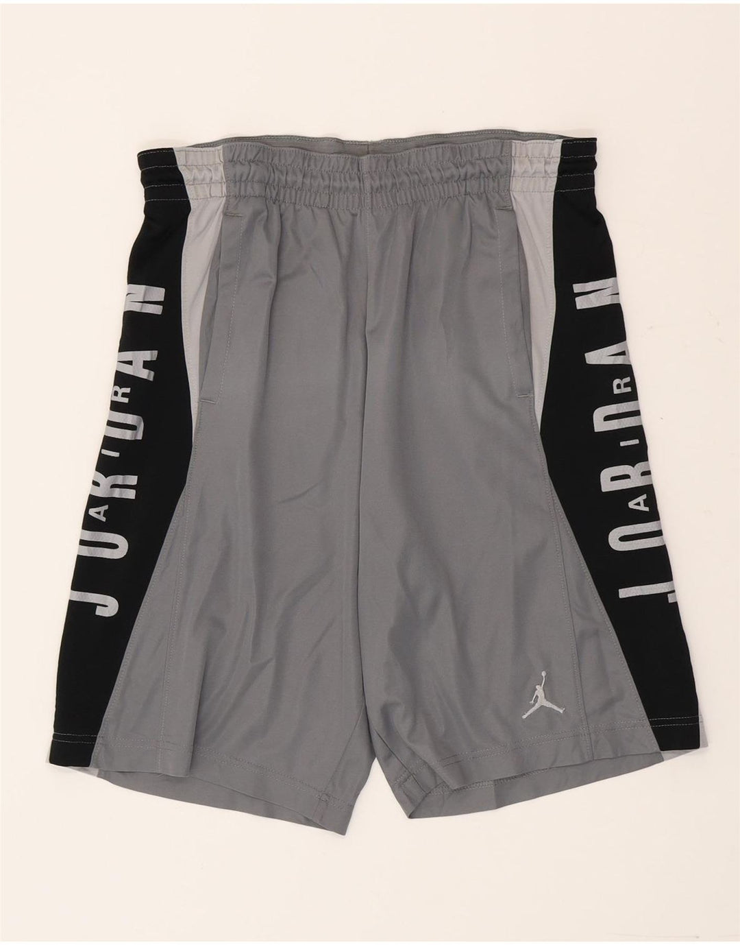 Męskie spodenki sportowe Jordan Dri Fit Graphic, małe, szare, z blokami kolorów, poliestrowe