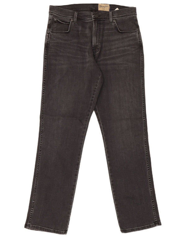 Męskie jeansy Wrangler Texas Stretch Straight W34 L32 Czarne bawełniane