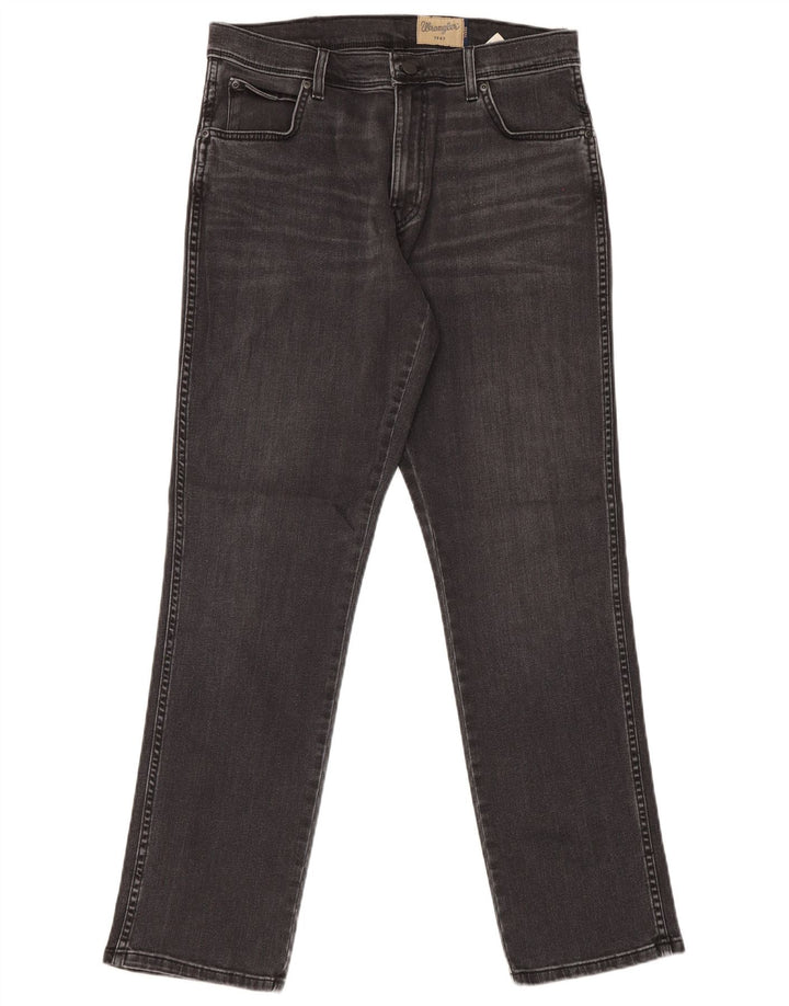 Męskie jeansy Wrangler Texas Stretch Straight W34 L32 Czarne bawełniane