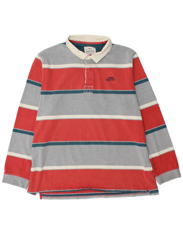 Męska koszulka polo do rugby WEIRD FISH z długim rękawem, 2XL, w wielokolorowe paski