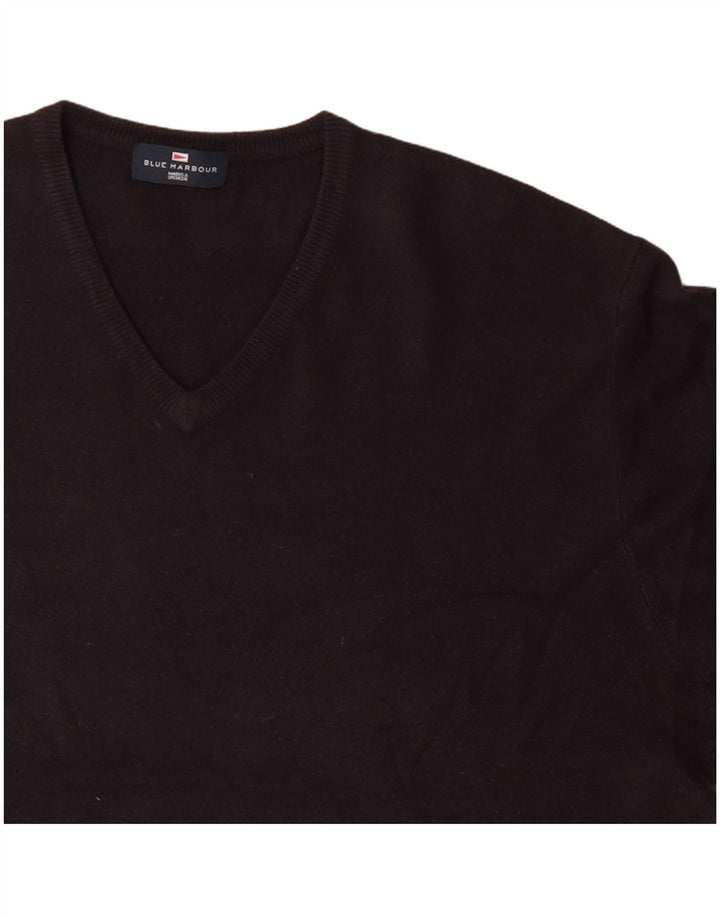 Męski sweter Marks & Spencer Blue Harbor z dekoltem w kształcie litery V, 2XL, granatowy
