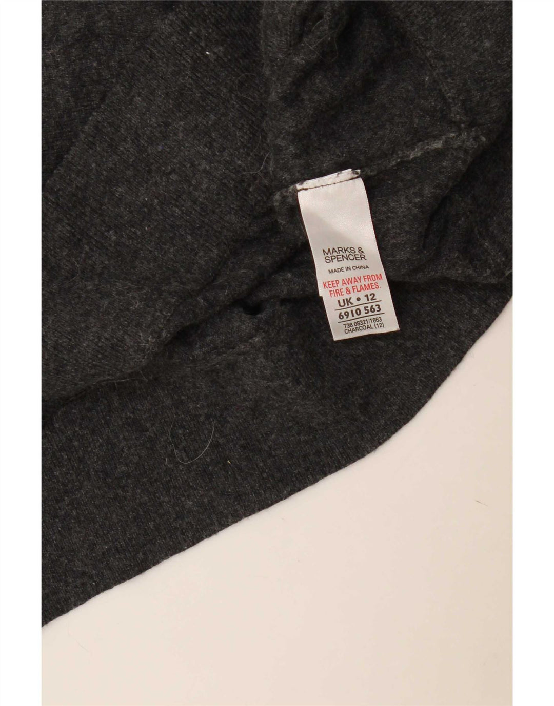 Marks & Spencer Damski top z rękawem 3/4 UK 12, średnioszara wiskoza