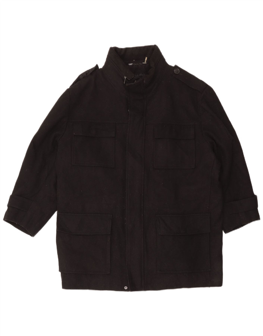 Męska kurtka wojskowa Calvin Klein UK 42 XL, czarna wełna